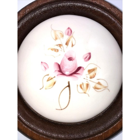 Vintage Set of 2 Homco Lasting Products Ceramic Wall Hanging Rose Hand Painted - Picture 9 of 12